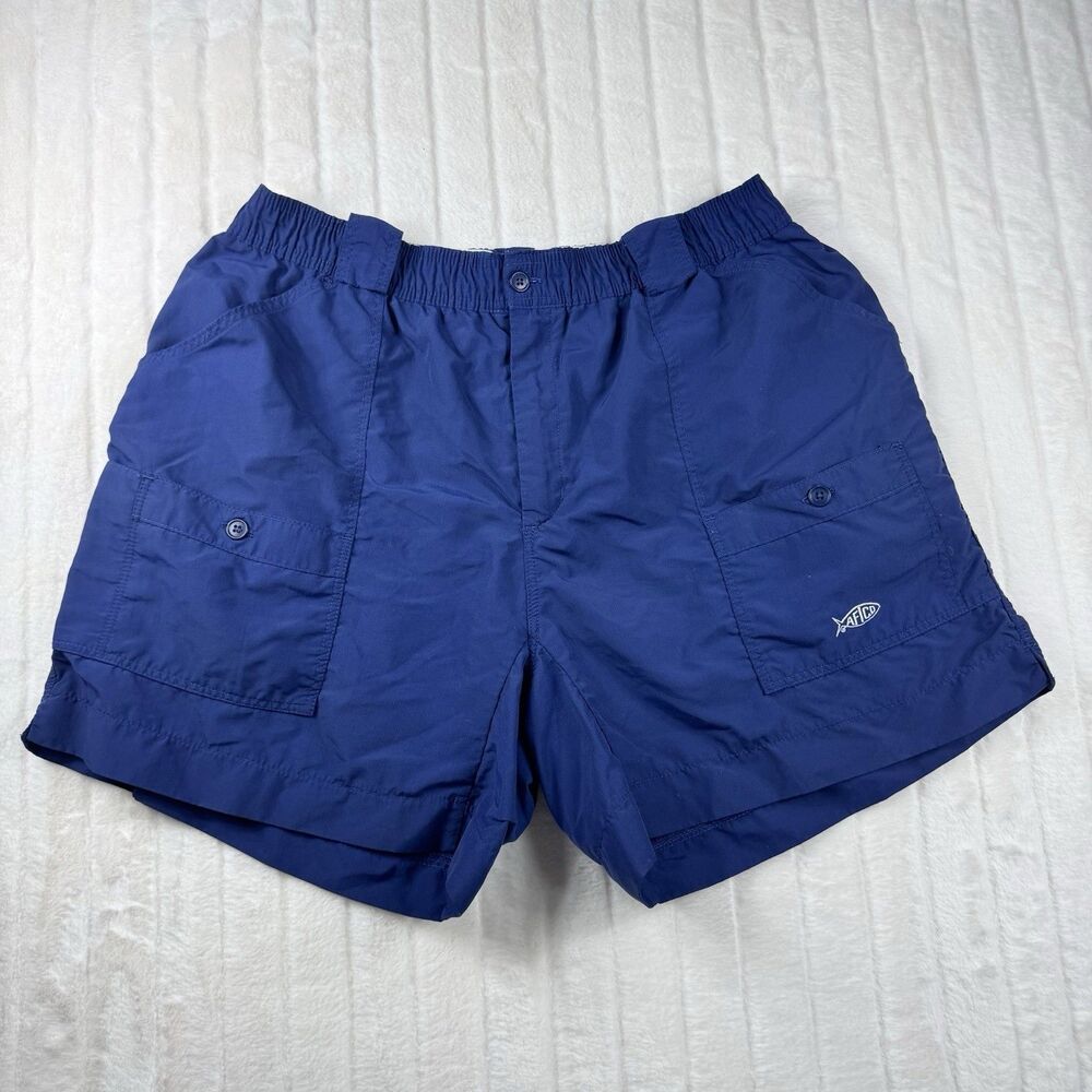 Aftco Original Fishing Shorts Men's 38x5.5 100% Nylon Blue Outdoor Sports